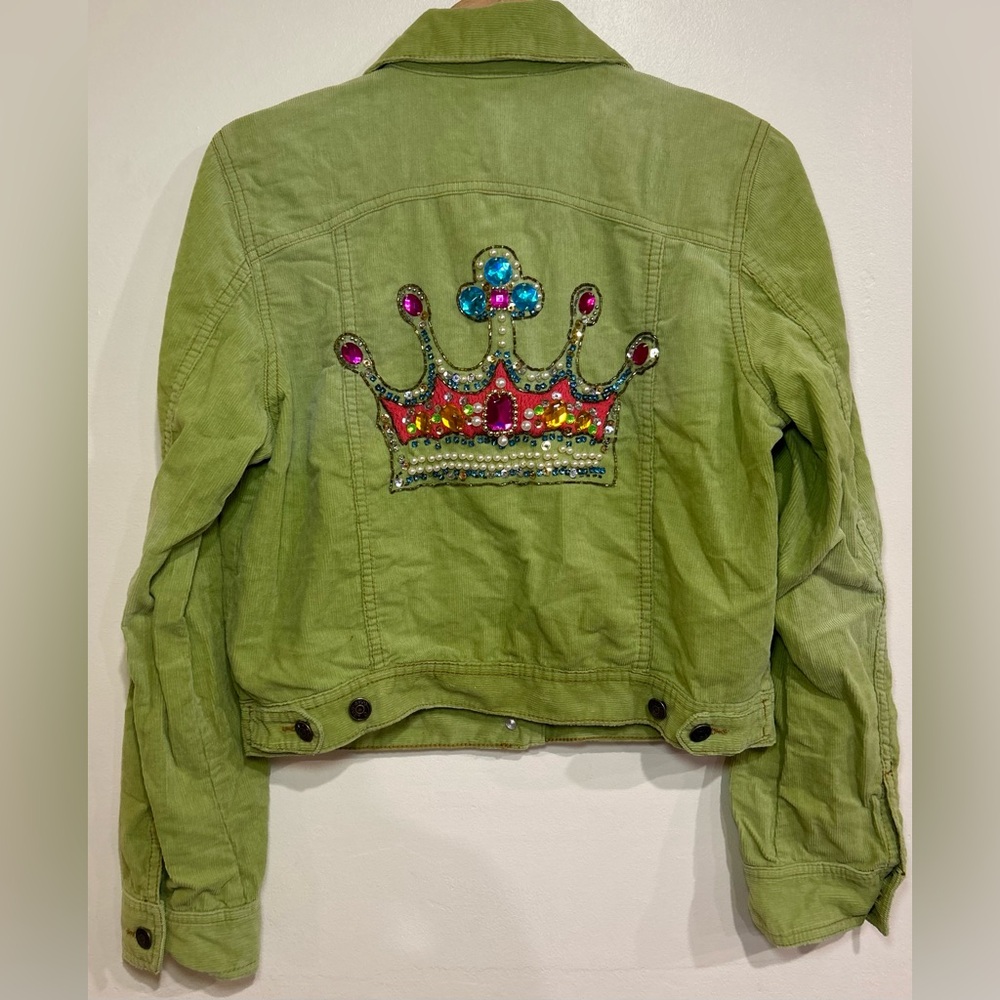 VTG Ivy Jane Sz M Green Corduroy Crown Jacket